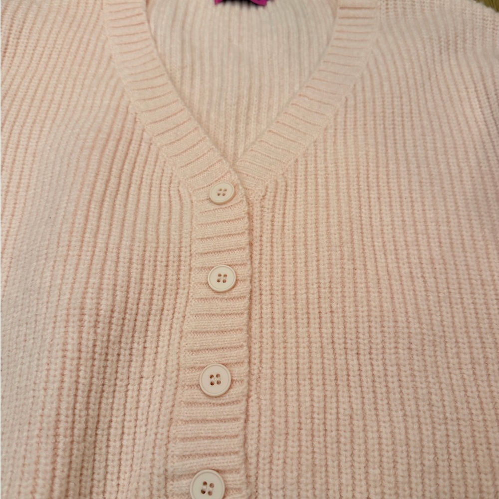 Edikted Light Pink Ribbed Cardigan - Picture 2 of 6